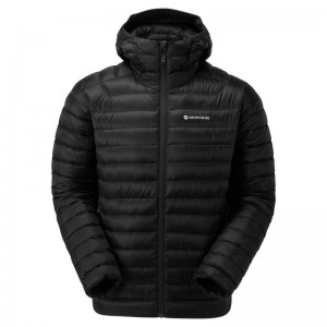 Black Men's Montane Anti-Freeze Hooded Down Jackets | ATB4494YI