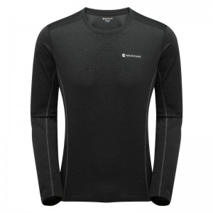 Black Men's Montane Dart Long Sleeve T Shirts | HIW182HS