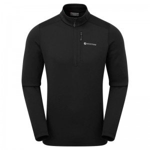 Black Men's Montane Fury Zip Pull-On Fleece | TVO9596KN