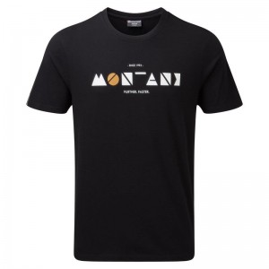 Black Men's Montane Geometry T Shirts | XVZ4452VP