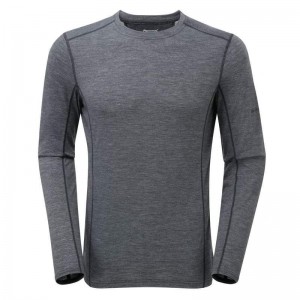 Black Men's Montane Primino 140 Long Sleeve T Shirts | VCE24100DO