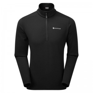 Black Men's Montane Protium Pull On Fleece | IFX6223LJ