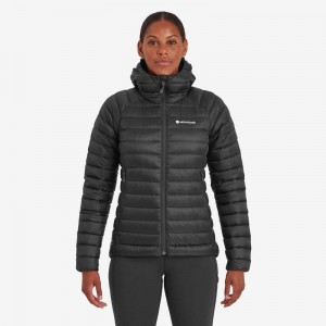 Black Women's Montane Anti-Freeze Hooded Down Jackets | HNW6618DM