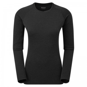 Black Women's Montane Dart Long Sleeve T Shirts | QYE1946DT