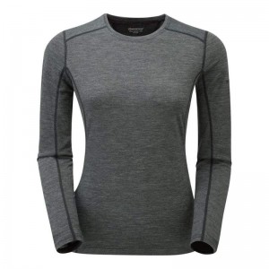 Black Women's Montane Primino 140 Long Sleeve T Shirts | XYV2611UP