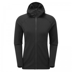 Black Women's Montane Protium Hooded Fleece Jackets | WVH6994LR