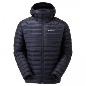 Dark Blue Men's Montane Anti-Freeze Hooded Down Jackets | CGE6464GU