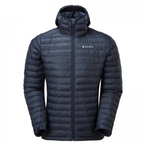 Dark Blue Men's Montane Icarus Lite Hooded Jackets | AQJ108ES