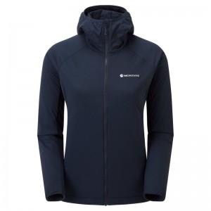 Dark Blue Women's Montane Fireball Lite Hooded Insulated Jackets | ROJ5541PH