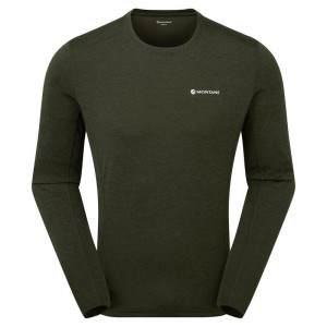 Dark Green Men's Montane Dart Long Sleeve T Shirts | VVL7074OJ