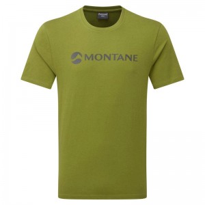 Dark Green Men's Montane Mono Logo T Shirts | PAJ1614LB