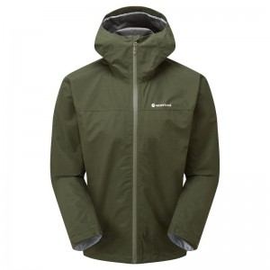 Dark Green Men's Montane Spirit Waterproof Jackets | NBJ3542EL