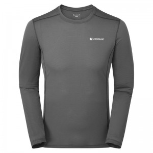 Dark Grey Men's Montane Dart Lite Long Sleeve T Shirts | ENY144FA