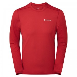 Dark Red Men's Montane Dart Lite Long Sleeve T Shirts | FYD7279KV