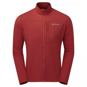 Dark Red Men's Montane Featherlite Windproof Jackets | PYN7058NY