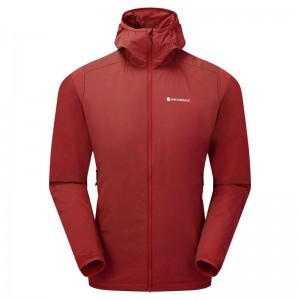 Dark Red Men's Montane Fireball Nano Hooded Jackets | ZGQ2638EE