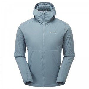 Grey Blue Men's Montane Fireball Lite Hooded Insulated Jackets | NLQ8338HH