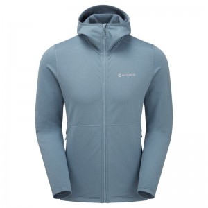 Grey Blue Men's Montane Protium Hooded Fleece Jackets | TBL1520LS