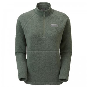 Grey Green Women's Montane Chonos Smock Pull On Fleece | QWB1459DF