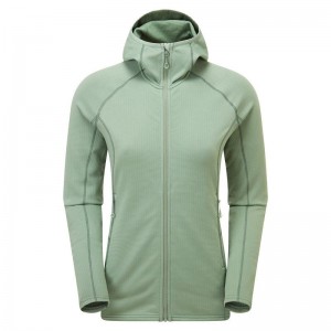 Grey Green Women's Montane Protium Hooded Fleece Jackets | BES2299PC