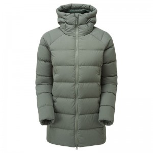 Grey Green Women's Montane Tundra Hooded Down Jackets | RDW5873QH