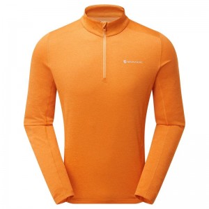 Orange Men's Montane Dart Zip Neck T Shirts | ERQ1858HB