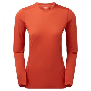 Orange Red Women's Montane Dart Lite Long Sleeve T Shirts | HIR9591MN