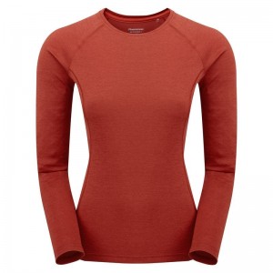 Orange Red Women's Montane Dart Long Sleeve T Shirts | CAG3035QN