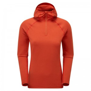 Orange Red Women's Montane Protium Lite Hooded Pull On Fleece | JZD2215XT