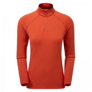 Orange Red Women's Montane Protium Lite Pull On Fleece | FIP7316TC