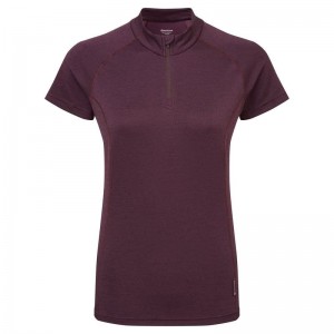 Purple Women's Montane Dart Zip T Shirts | BQE5373OC