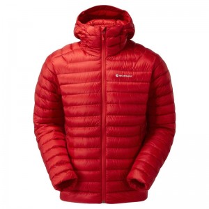 Red Men's Montane Anti-Freeze Hooded Down Jackets | LVQ3593OK