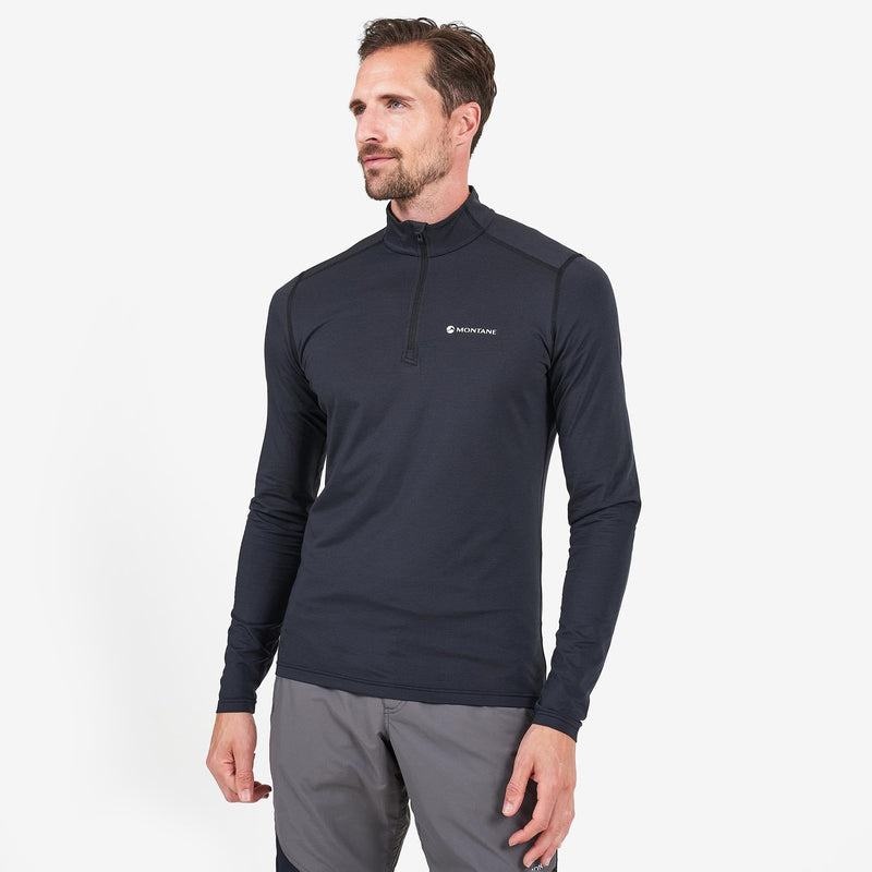 Black Men's Montane Dart Zip Neck T Shirts | BTN1965DQ