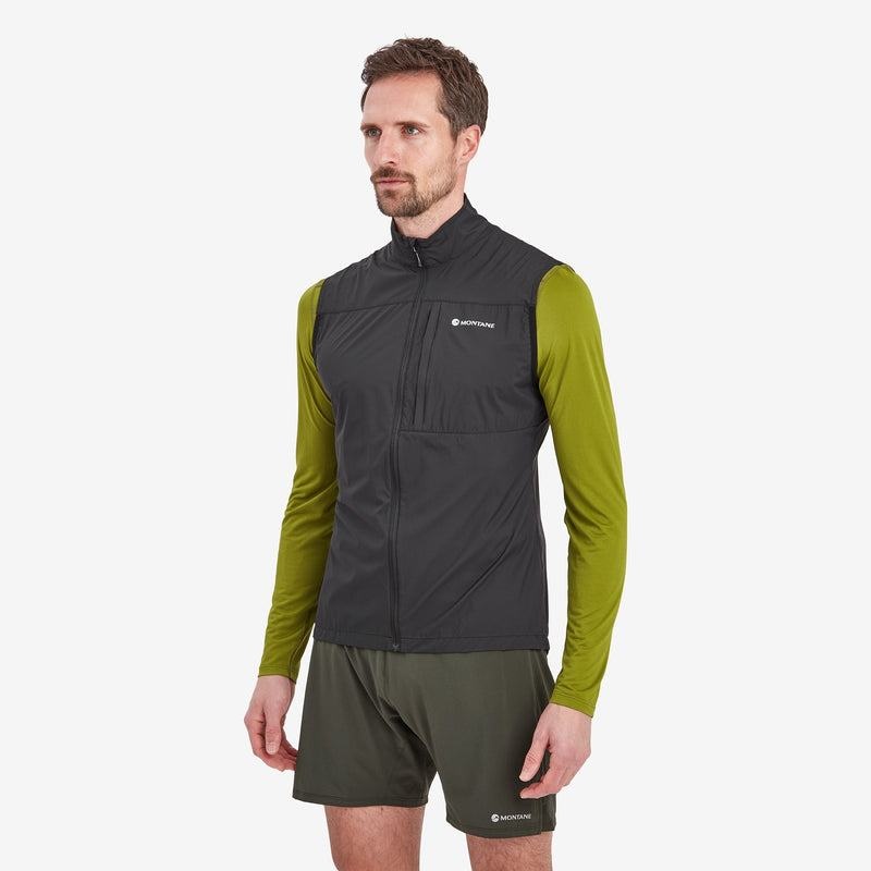 Black Men's Montane Featherlite Windproof Vest | MYV6182PR