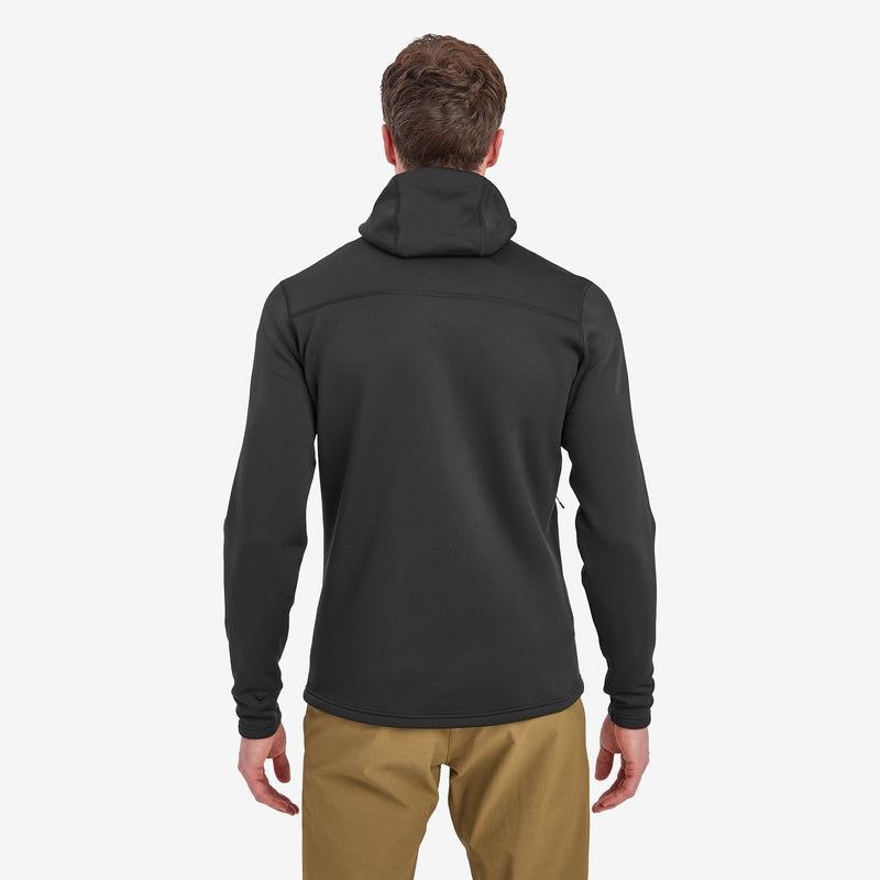 Black Men's Montane Fury Hooded Fleece Jackets | GEA4051SP