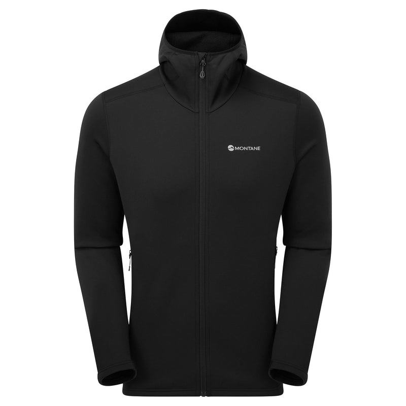 Black Men\'s Montane Fury Hooded Fleece Jackets | GEA4051SP