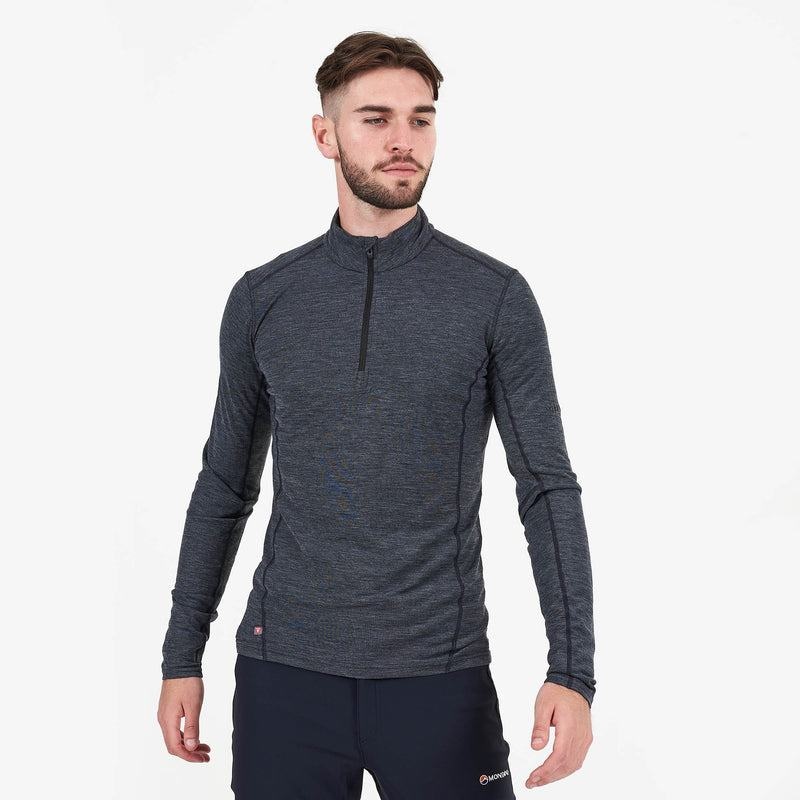 Black Men's Montane Primino 140 Zip Neck Base Layer Tops | IKY9650ER