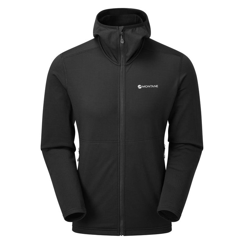 Black Men\'s Montane Protium Hooded Fleece Jackets | XRL5781CB