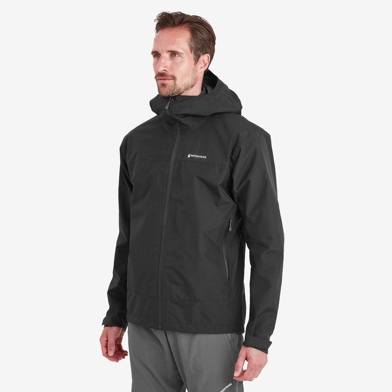 Black Men's Montane Spirit Waterproof Jackets | XQP3755AQ