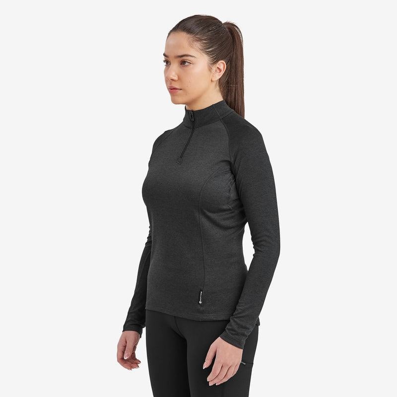 Black Women's Montane Dart Zip Neck T Shirts | PRC1373ZN