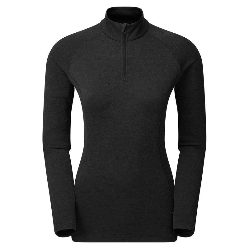 Black Women\'s Montane Dart Zip Neck T Shirts | PRC1373ZN