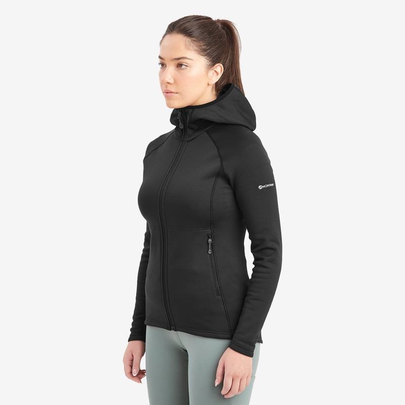 Black Women's Montane Fury Hooded Fleece Jackets | RBM6186MO