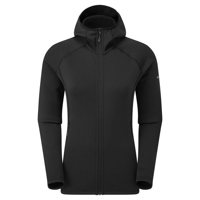 Black Women\'s Montane Fury Hooded Fleece Jackets | RBM6186MO