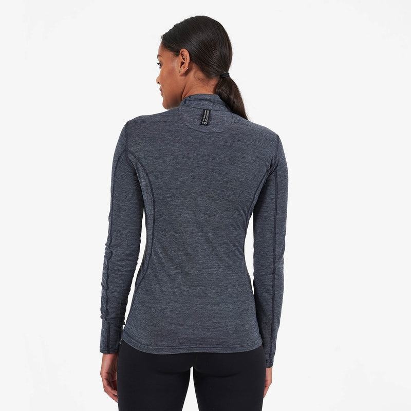 Black Women's Montane Primino 140 Zip Neck Base Layer Tops | JJD8517AA