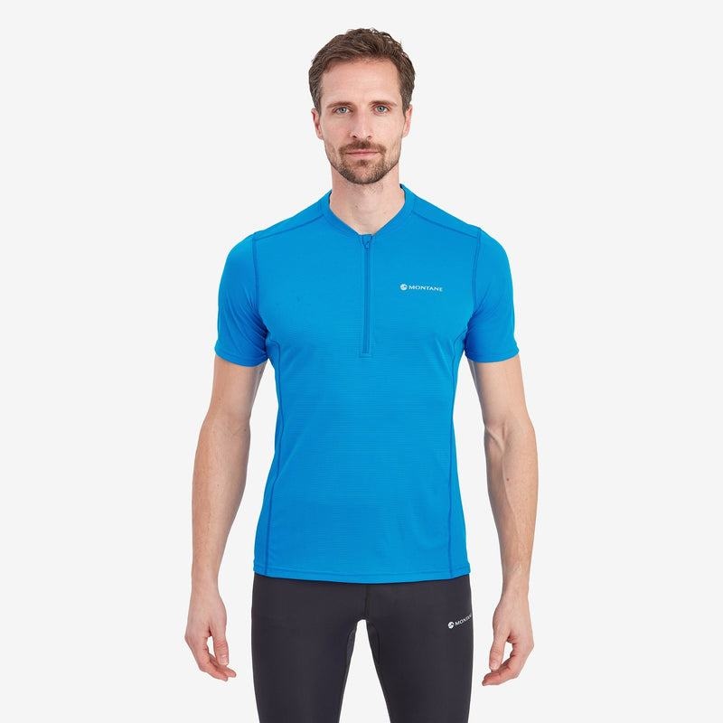 Blue Men's Montane Dart Nano Zip T Shirts | BNV5812FV