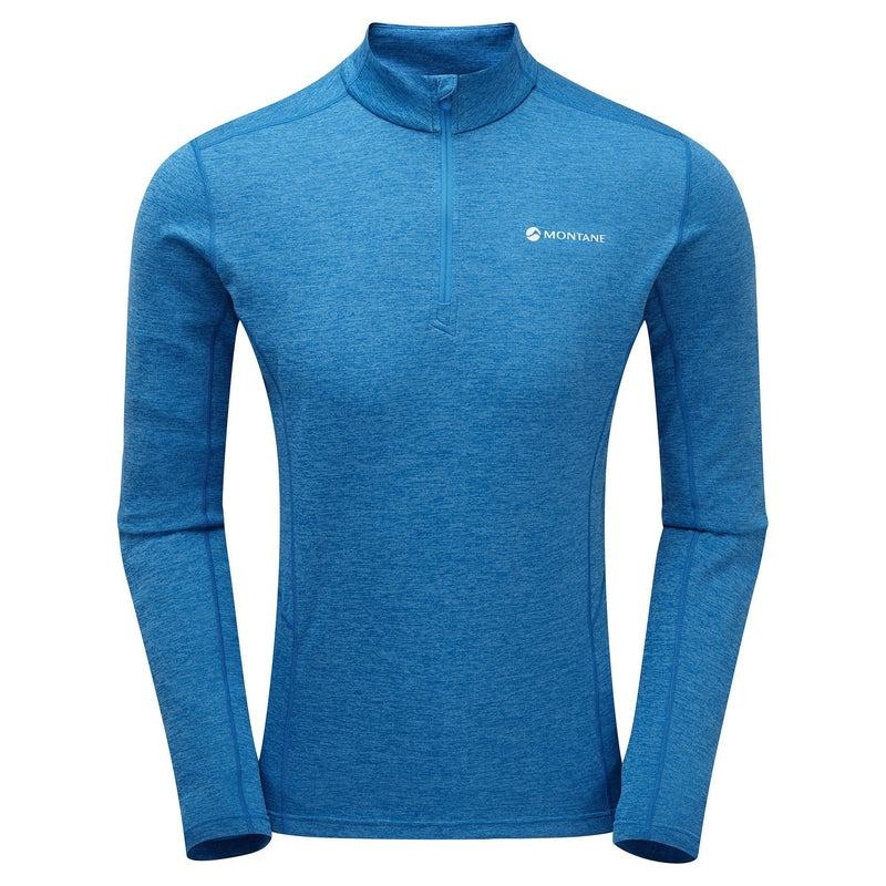 Blue Men\'s Montane Dart Zip Neck T Shirts | INI352AY