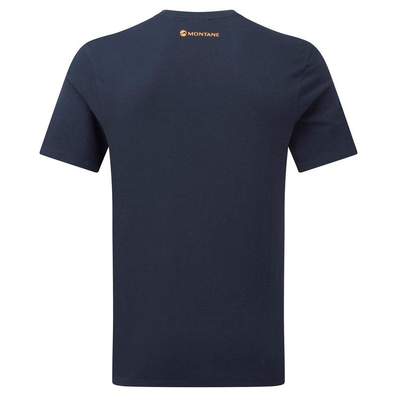 Dark Blue Men's Montane Abstract Mountain T Shirts | HBW4968VS