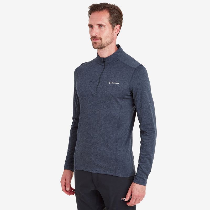 Dark Blue Men's Montane Dart Zip Neck T Shirts | ZMX2968PG