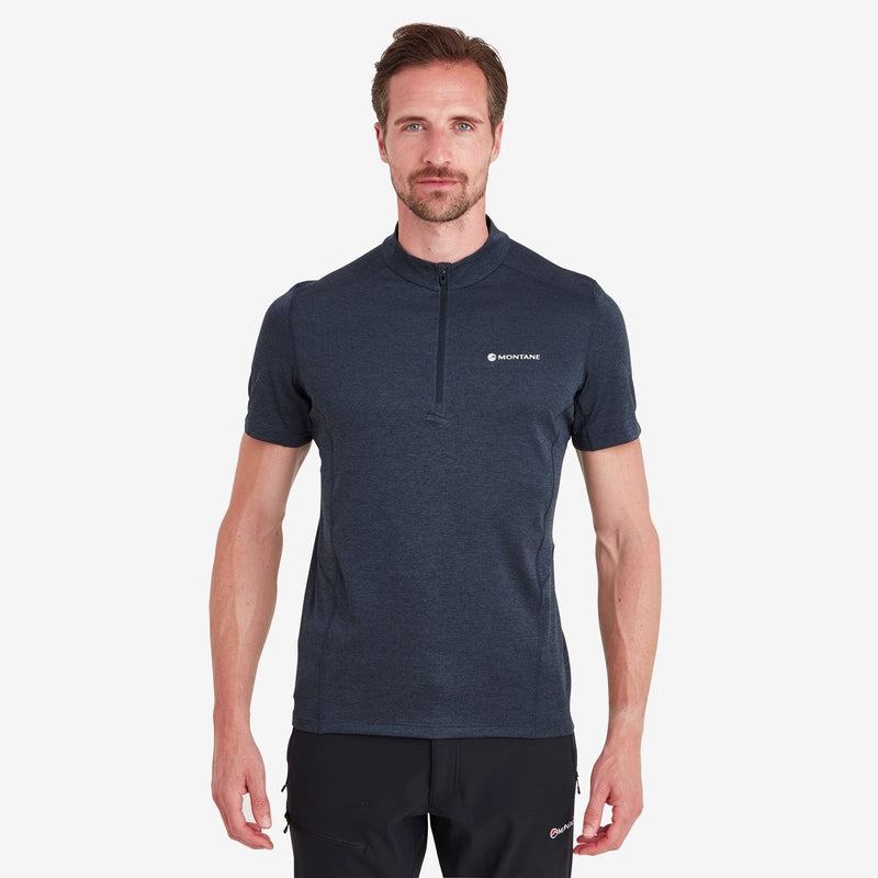 Dark Blue Men's Montane Dart Zip T Shirts | HVJ2431KF