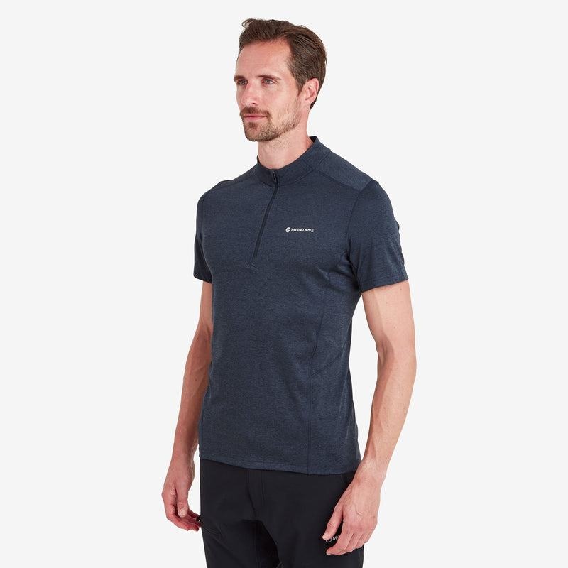 Dark Blue Men's Montane Dart Zip T Shirts | HVJ2431KF